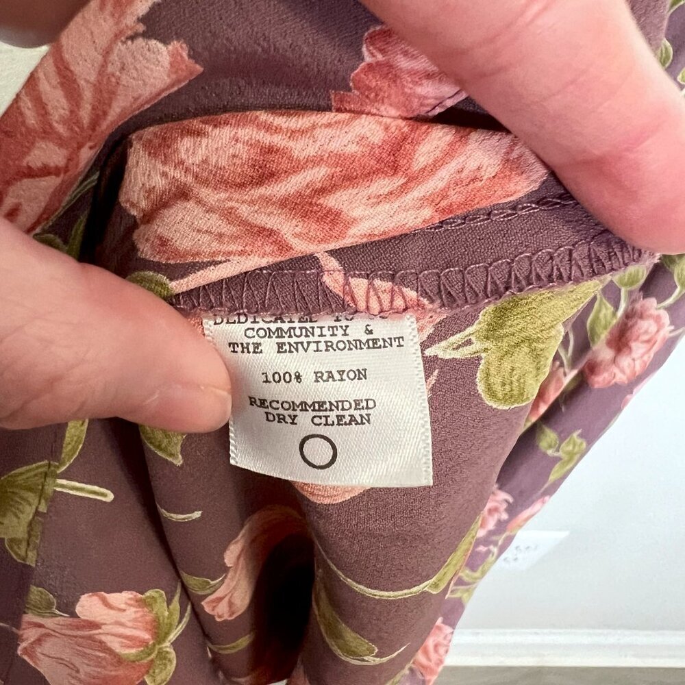 Flynn Skye Tori Midi Dress Size Medium In Mauve Blossums - Picture 6 of 6